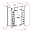Winsome Yukon Transitional Solid Wood Home Bar Cabinet in Espresso