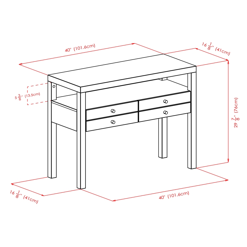 Winsome Copenhagen Transitional Solid Wood Console Table in Espresso