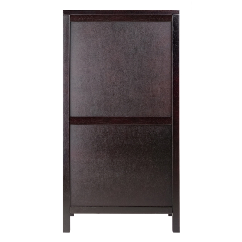 Winsome Ancona Modular Transitional Solid Wood Wine Rack Cabinet - Dark Espresso