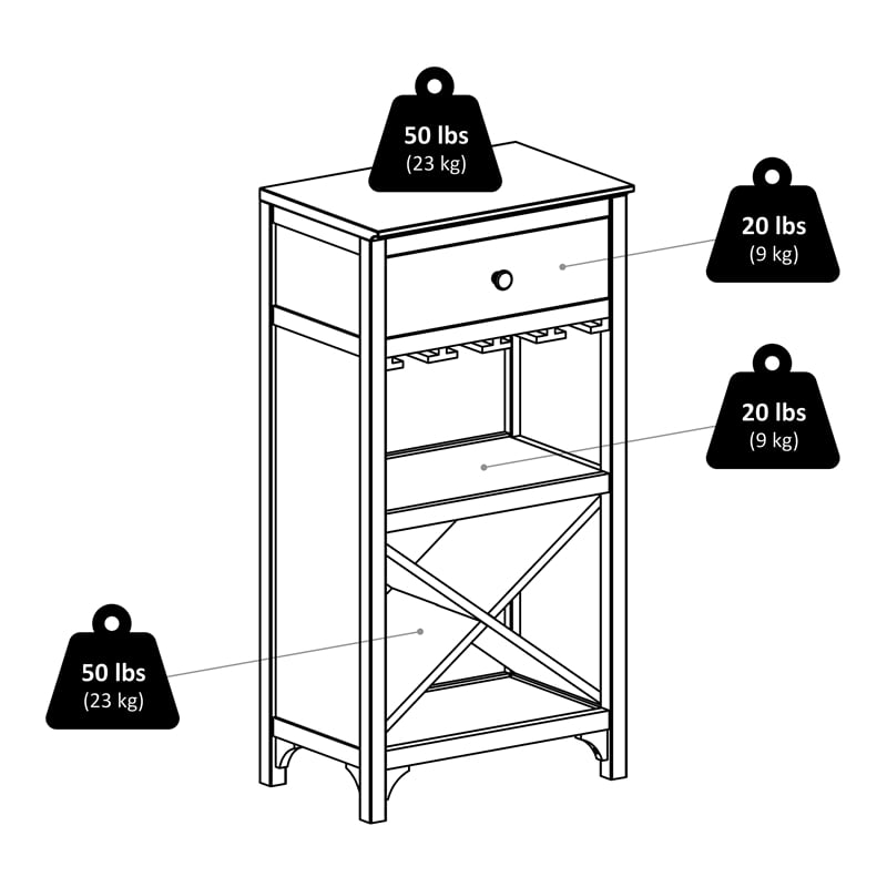 Winsome Ancona Modular Transitional Solid Wood Wine Rack Cabinet - Dark Espresso