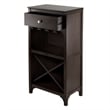 Winsome Ancona Modular Transitional Solid Wood Wine Rack Cabinet - Dark Espresso