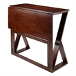 Winsome Harrington Drop Leaf Solid Wood Dining Table in Walnut
