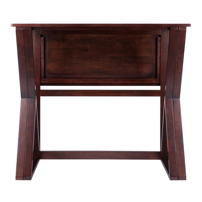 Winsome Harrington Drop Leaf Solid Wood Dining Table in Walnut
