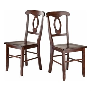 Winsome Renaissance 17.91&quotH Solid Wood Dining Chair in Walnut (Set of 2)