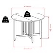 Winsome Alamo 3-Piece Round Drop Leaf Solid Wood Dining Set in Walnut