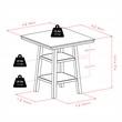 Winsome Orlando 3 Pieces Square Counter Height Solid Wood Dining Set in Walnut