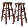 Winsome Sally 3-Piece Counter Height Solid Wood Dining Set in Antique Walnut