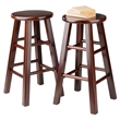 Winsome Sally 3-Piece Counter Height Solid Wood Dining Set in Antique Walnut