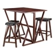 Winsome Harrington 3 Pieces Drop Leaf Solid Wood Dining Set - Walnut