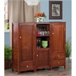 Winsome Brooke 3-Piece Transitional Solid Wood Cupboard Set in Walnut
