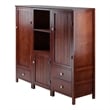 Winsome Brooke 3-Piece Transitional Solid Wood Cupboard Set in Walnut