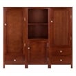 Winsome Brooke 3-Piece Transitional Solid Wood Cupboard Set in Walnut