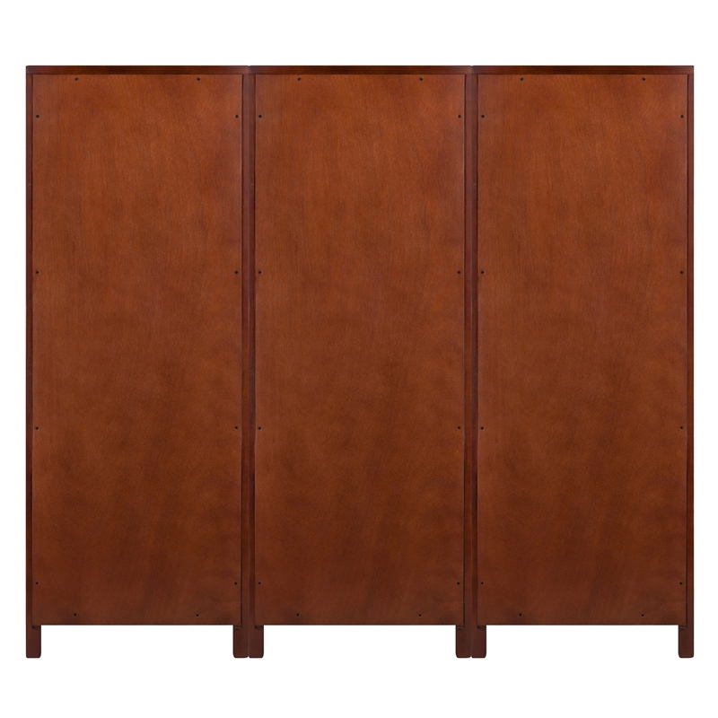 Winsome Brooke 3-Piece Transitional Solid Wood Cupboard Set in Walnut
