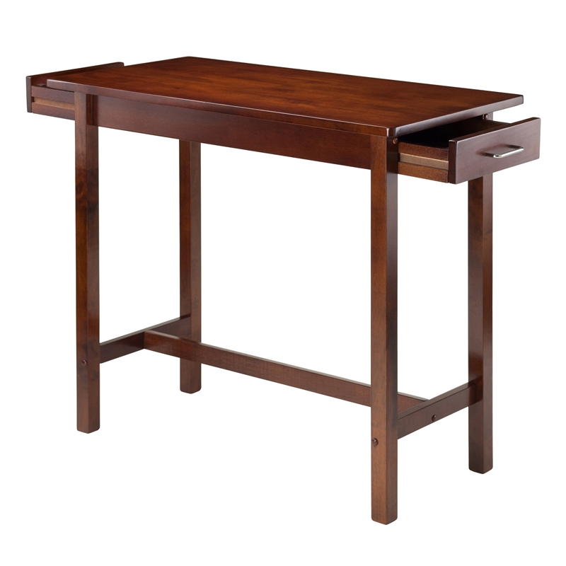 Winsome Sally 3-Piece Counter Height Solid Wood Dining Set in Walnut