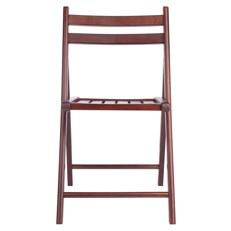 Winsome Robin Transitional Solid Wood Folding Chair in Walnut (Set of 4)