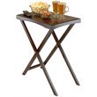 Winsome Devon Folding Butler Solid Wood Table with Serving Tray - Antique Walnut