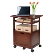 Winsome Piper Mobile Transitional Solid Wood Printer Stand in Walnut