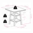 Winsome Orlando 5-Piece Square Counter Height Solid Wood Dining Set - Walnut