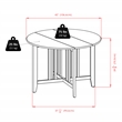 Winsome Alamo 5-Piece Round Drop Leaf Solid Wood Dining Set in Walnut