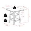 Winsome Orlando 5-Piece Square Counter Height Solid Wood Dining Set in Walnut