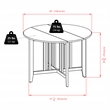 Winsome Alamo 5-Piece Round Drop Leaf Solid Wood Dining Set - Walnut