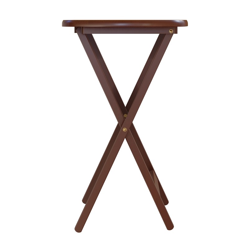 Winsome Lucca 5-Piece Transitional Solid Wood Snack Table Set Walnut Finish