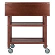 Winsome Jonathan Transitional Solid Wood Kitchen Cart in Walnut