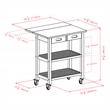 Winsome Jonathan Transitional Solid Wood Kitchen Cart in Walnut