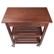 Winsome Jonathan Transitional Solid Wood Kitchen Cart in Walnut