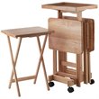 Winsome Isabelle 6-Piece Transitional Solid Wood Snack Table Set in Natural