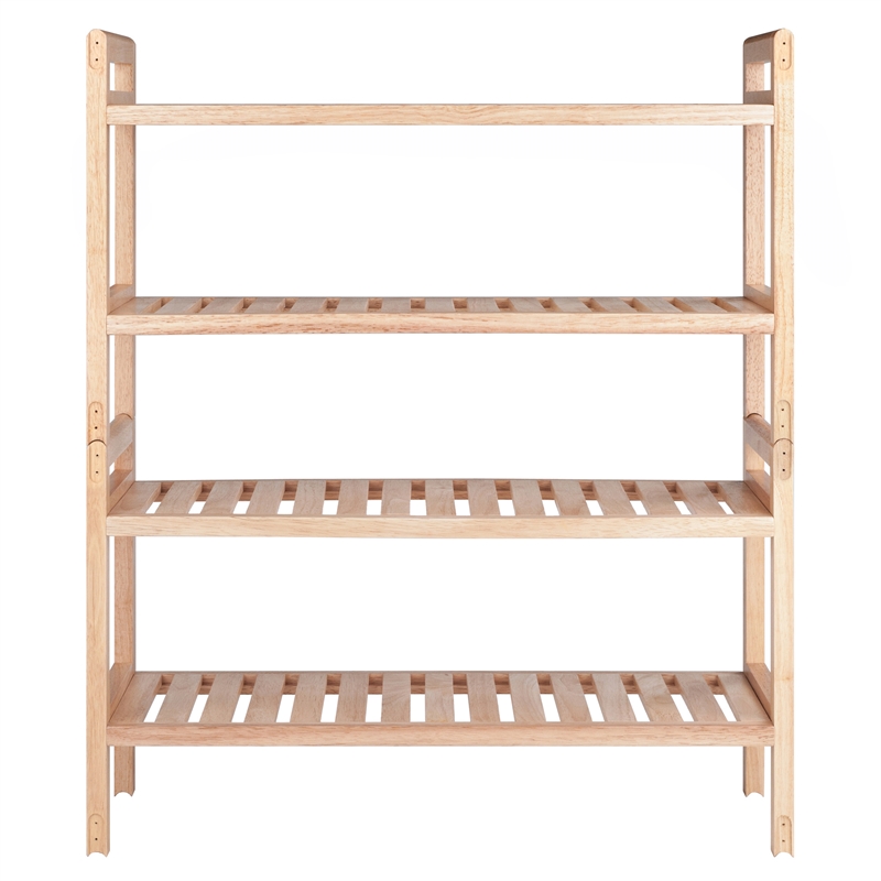 Winsome Mercury 2-Piece Stackable Solid Wood Shoe Rack Set in Natural