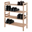 Winsome Mercury 2-Piece Stackable Solid Wood Shoe Rack Set in Natural