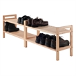 Winsome Mercury 2-Piece Stackable Solid Wood Shoe Rack Set in Natural
