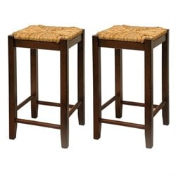 Winsome Regalia 24 Counter Height Rush Seat Walnut (Set of 2) Bar 