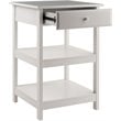 Winsome Delta 2 Shelf Transitional Wooden Printer Stand in White