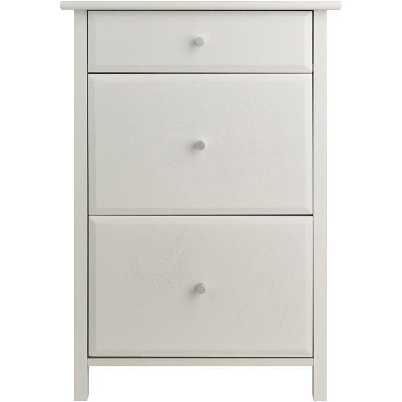 Winsome Delta 3-Drawer Transitional Wooden File Cabinet in White