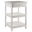 Winsome Delta 3-Piece Transitional Solid Wood Writing Desk Set in White