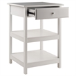Winsome Delta 3-Piece Transitional Solid Wood Writing Desk Set in White