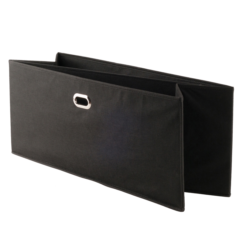 Winsome Torino 3 Shelf Solid Wood Folding Basket Bookcase in Black
