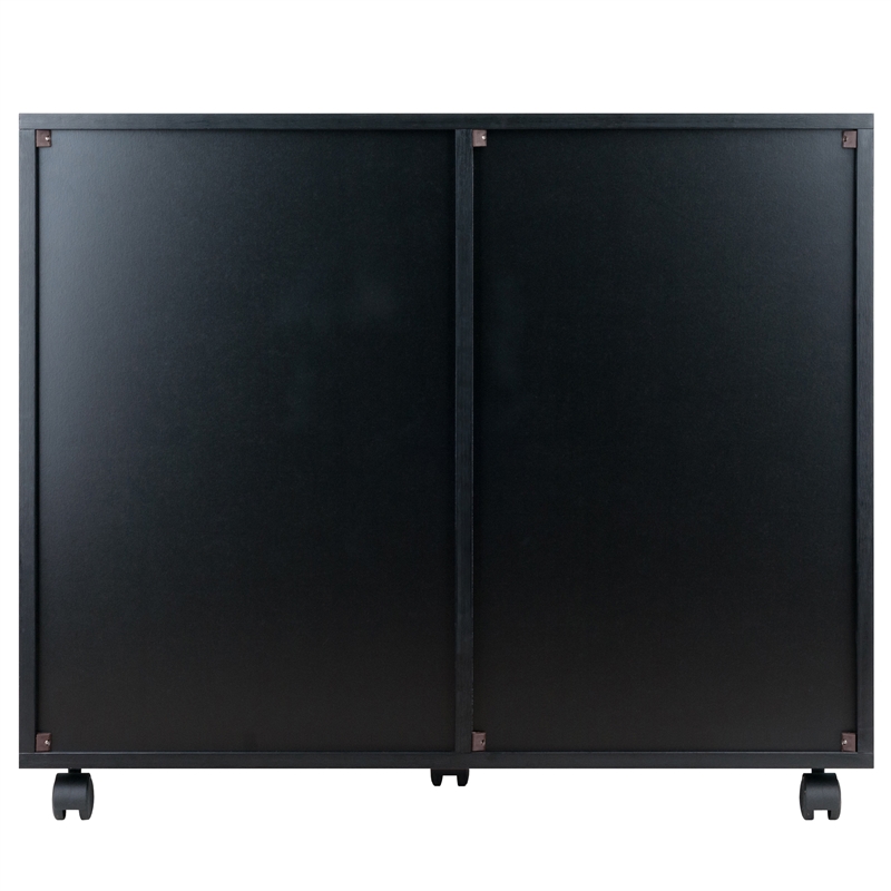Winsome Halifax 5-Drawer Wide Door Transitional Wood Storage Cabinet in Black