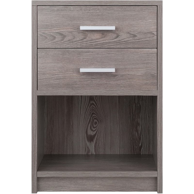Winsome Molina 2-Drawer Transitional Wood End Table in Ash Gray