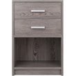 Winsome Molina 2-Drawer Transitional Wood End Table in Ash Gray