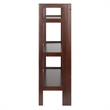 Winsome Torino 3 Shelf Solid Wood Folding Basket Bookcase in Walnut and Black