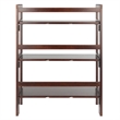 Winsome Torino 3 Shelf Solid Wood Folding Basket Bookcase in Walnut and Black