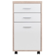 Winsome Kenner 3-Drawer Wooden Mobile File Cabinet in Reclaimed Wood and White