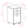 Winsome Kenner 3-Drawer Wooden Mobile File Cabinet in Reclaimed Wood and White