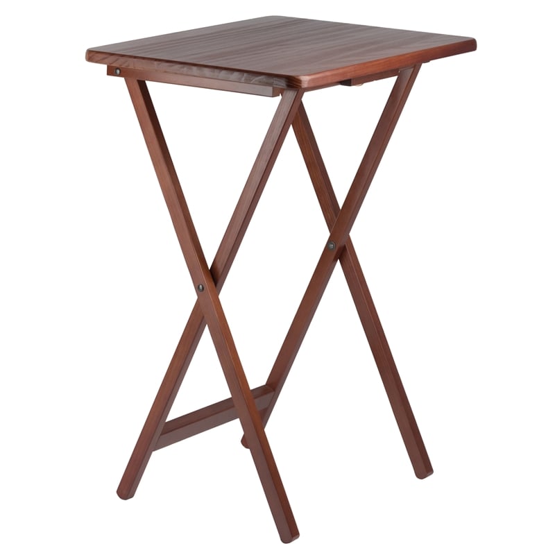 Winsome Alex 5-Piece Transitional Solid Wood Snack Table Set in Walnut
