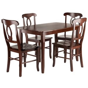 Winsome Inglewood 5-Piece 47&quot Transitional Solid Wood Dining Set - Walnut