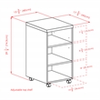 Winsome Kenner 3 Shelf Mobile Pedestal Wood Bookcase in Reclaimed Wood and White