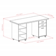 Winsome Kenner 3-Piece Solid Wood Writing Desk in Reclimaed Wood/White